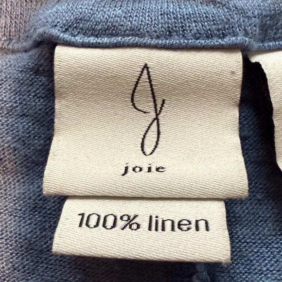 Joie Blue 100% Linen Sleeveless Henley Tank Top - Picture 4 of 12